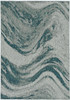 5' x 8' Grey or Teal Abstract Waves Rug