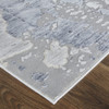5' x 8' Ivory and Blue Abstract Power Loom Distressed Area Rug