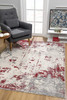 5' x 8' Red Abstract Dhurrie Polypropylene Rectangle Area Rug