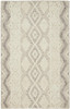 5' x 8' Ivory Taupe and Gray Wool Geometric Tufted Handmade Stain Resistant Area Rug