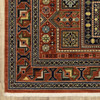 5' x 8' Red Blue Beige and Green Oriental Power Loom Stain Resistant Area Rug with Fringe