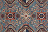 5' x 8' Blue Red & Tan Abstract Power Loom Distressed Stain Resistant Area Rug