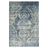 5' x 8' Taupe Abstract Power Loom Distressed Stain Resistant Area Rug