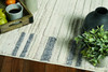 5' x 8' Ivory or Grey Abstract Brushstrokes Indoor Area Rug with Fringe