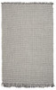 5' x 8' Ivory or Grey Plaid Knitted Wool Indoor Area Rug with Fringe