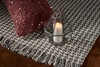 5' x 8' Ivory or Grey Plaid Knitted Wool Indoor Area Rug with Fringe