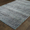 5' x 8' Blue Grey Silver and Green Power Loom Stain Resistant Area Rug
