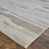 5' x 8' Ivory Tan and Brown Abstract Power Loom Distressed Stain Resistant Area Rug