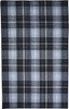 5' x 8' Black Blue and White Abstract Hand Woven Stain Resistant Area Rug