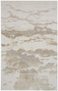 5' x 8' Ivory Tan and Gray Abstract Stain Resistant Area Rug