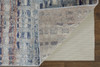 5' x 8' Blue Ivory and Orange Abstract Power Loom Stain Resistant Area Rug