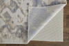 5' x 8' Tan Ivory and Blue Abstract Power Loom Distressed Area Rug