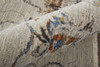 5' x 8' Ivory Orange & Blue Floral Power Loom Distressed Area Rug with Fringe
