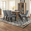 5' x 8' Navy and Gray Floral Ditsy Area Rug