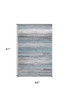 5' x 8' Turquoise and Gray Abstract Stain Resistant Area Rug