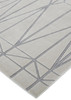 5' x 8' White Silver and Gray Geometric Stain Resistant Area Rug