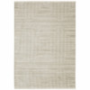 5' x 8' Ivory Beige Taupe and Tan Geometric Power Loom Area Rug with Fringe