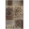 5' x 8' Ivory Light Blue Abstract Stain Resistant Area Rug
