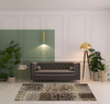5' x 8' Ivory Light Blue Abstract Stain Resistant Area Rug