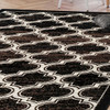 5' x 8' Black Geometric Stain Resistant Area Rug