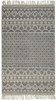 5' x 8' Gray and Ivory Wool Geometric Hand Woven Area Rug with Fringe
