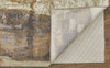 5' x 8' Brown Blue and Ivory Abstract Power Loom Distressed Area Rug