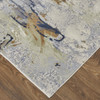 5' x 8' Blue Orange and Ivory Abstract Power Loom Area Rug