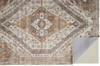 5' x 8' Ivory Orange and Brown Abstract Area Rug