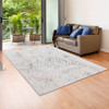 5' x 8' Cream Abstract Distressed Area Rug