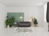 5' x 8' Green Gray and Ivory Abstract Distressed Stain Resistant Area Rug
