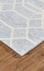 5' x 8' Blue & Ivory Wool Geometric Tufted Handmade Stain Resistant Area Rug