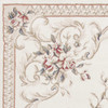 5' x 8' Ivory Bordered Floral Indoor Area Rug
