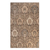 5' x 8' Ivory Beige and Light Blue Floral Stain Resistant Area Rug