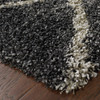5' x 8' Charcoal & Grey Geometric Shag Power Loom Stain Resistant Area Rug