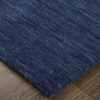 5' x 8' Blue Wool Hand Woven Stain Resistant Area Rug