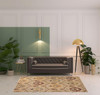 5' x 8' Camel Gray and Rust Floral Stain Resistant Area Rug