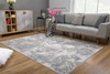 5' x 8' Blue Abstract Circular Motifs Area Rug