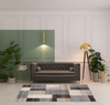 5' x 8' Grey-Brown Patchwork Power Loom Stain Resistant Area Rug