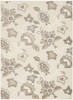 5' x 8' Beige Floral Stain Resistant Non Skid Polypropylene Area Rug