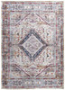 5' x 8' Ivory Red and Pink Abstract Area Rug