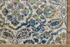 5' x 8' Ivory Blue and Green Floral Stain Resistant Area Rug