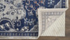 5' x 8' Gray Ivory and Blue Floral Power Loom Distressed Stain Resistant Area Rug