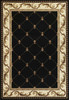 5' x 8' Black Fleur De Lis Diamond Bordered Indoor Area Rug