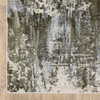 5' x 8' Green Blue Grey Ivory and Brown Abstract Power Loom Stain Resistant Area Rug