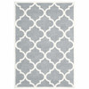 5' x 8' Grey and Ivory Geometric Shag Power Loom Stain Resistant Area Rug