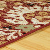 5' x 8' Red Olive and Gold Floral Stain Resistant Area Rug