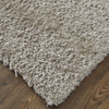 5' x 8' Ivory Shag Power Loom Stain Resistant Area Rug