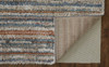 5' x 8' Ivory Blue and Orange Striped Power Loom Stain Resistant Area Rug