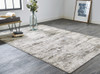 5' x 8' Ivory and Brown Abstract Area Rug