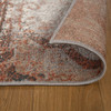 5' x 8' Rust and Gray Damask Distressed Stain Resistant Area Rug